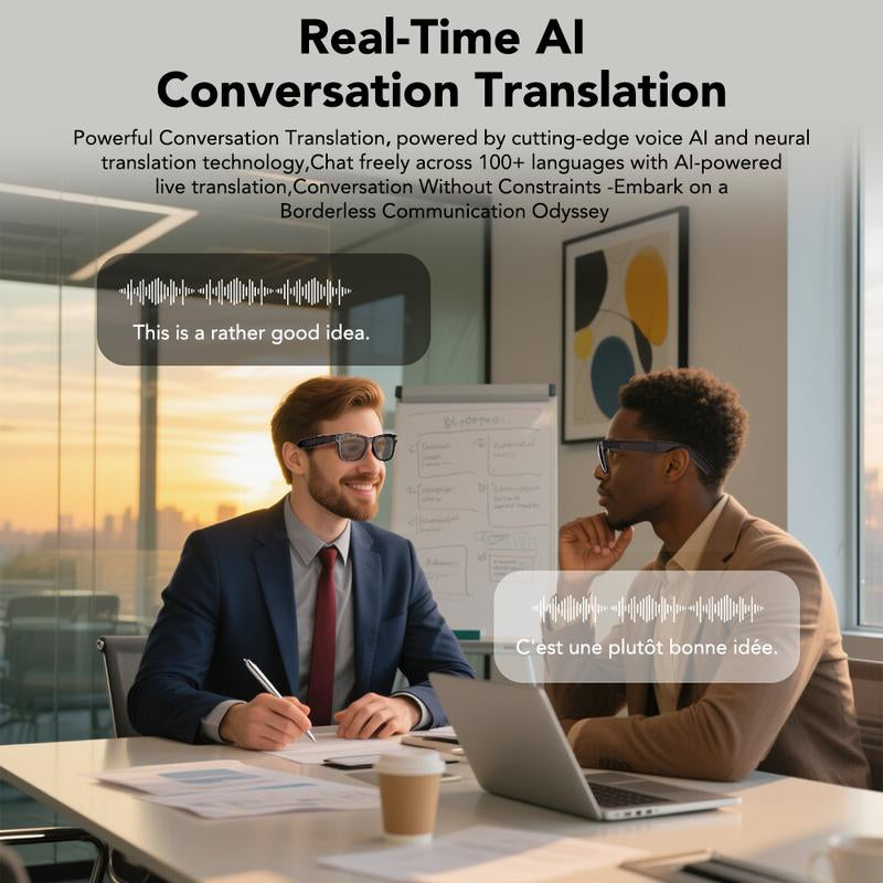 Smart AI Camera Glasses with 8MP Photochromic Lenses ,Button Touch Adjustment for Travel Outdoor Adventures Hands-Free Photography 160+Languages Real-Time Translation Bluetooth Wireless Wearable Video Recording UV Protection ,Black Friday & Cyber Monday