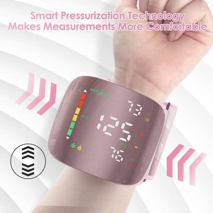 Ziqing Wrist Blood Pressure Monitor Led Display, Touch Screen Wrist Blood Pressure Cuff 99X2 Reading Memory Wrist Bp Monitor with Carrying Case Health Monitoring