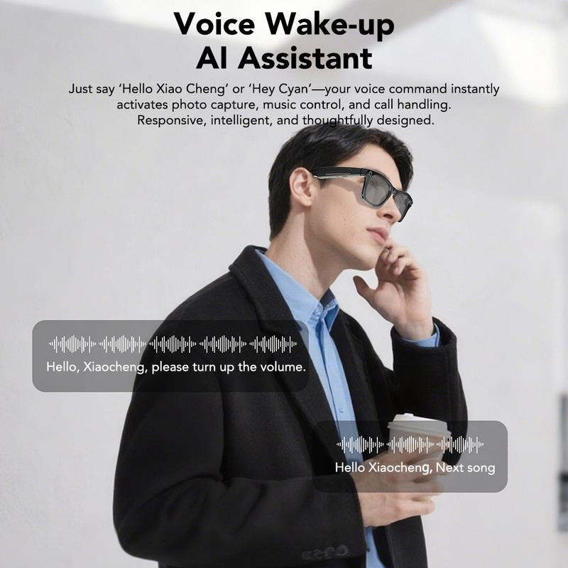 Smart AI Camera Glasses with 8MP Photochromic Lenses ,Button Touch Adjustment for Travel Outdoor Adventures Hands-Free Photography 160+Languages Real-Time Translation Bluetooth Wireless Wearable Video Recording UV Protection ,Black Friday & Cyber Monday